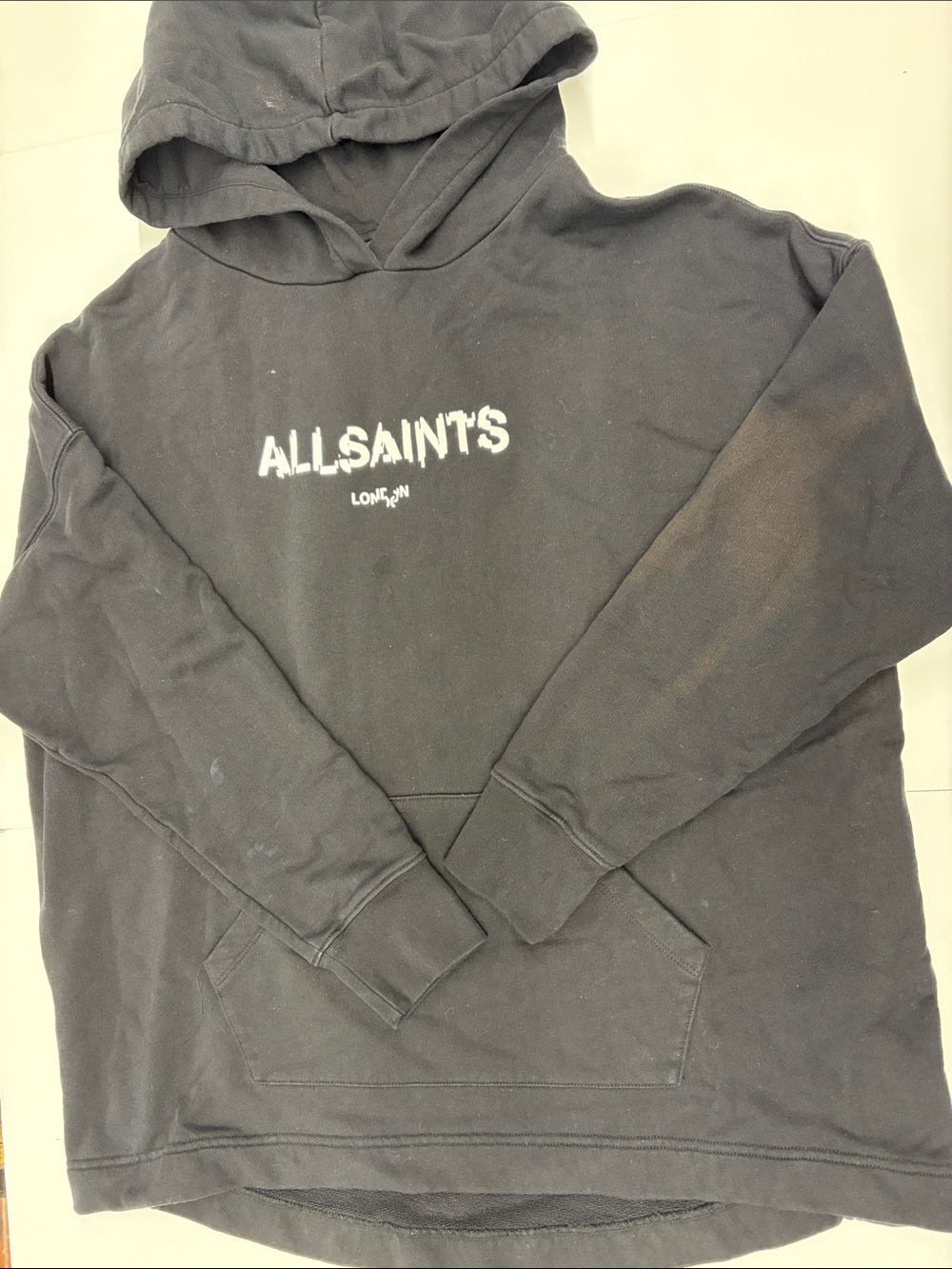 Used AllSaints Women’s Etie logo hoodie in black Size Small